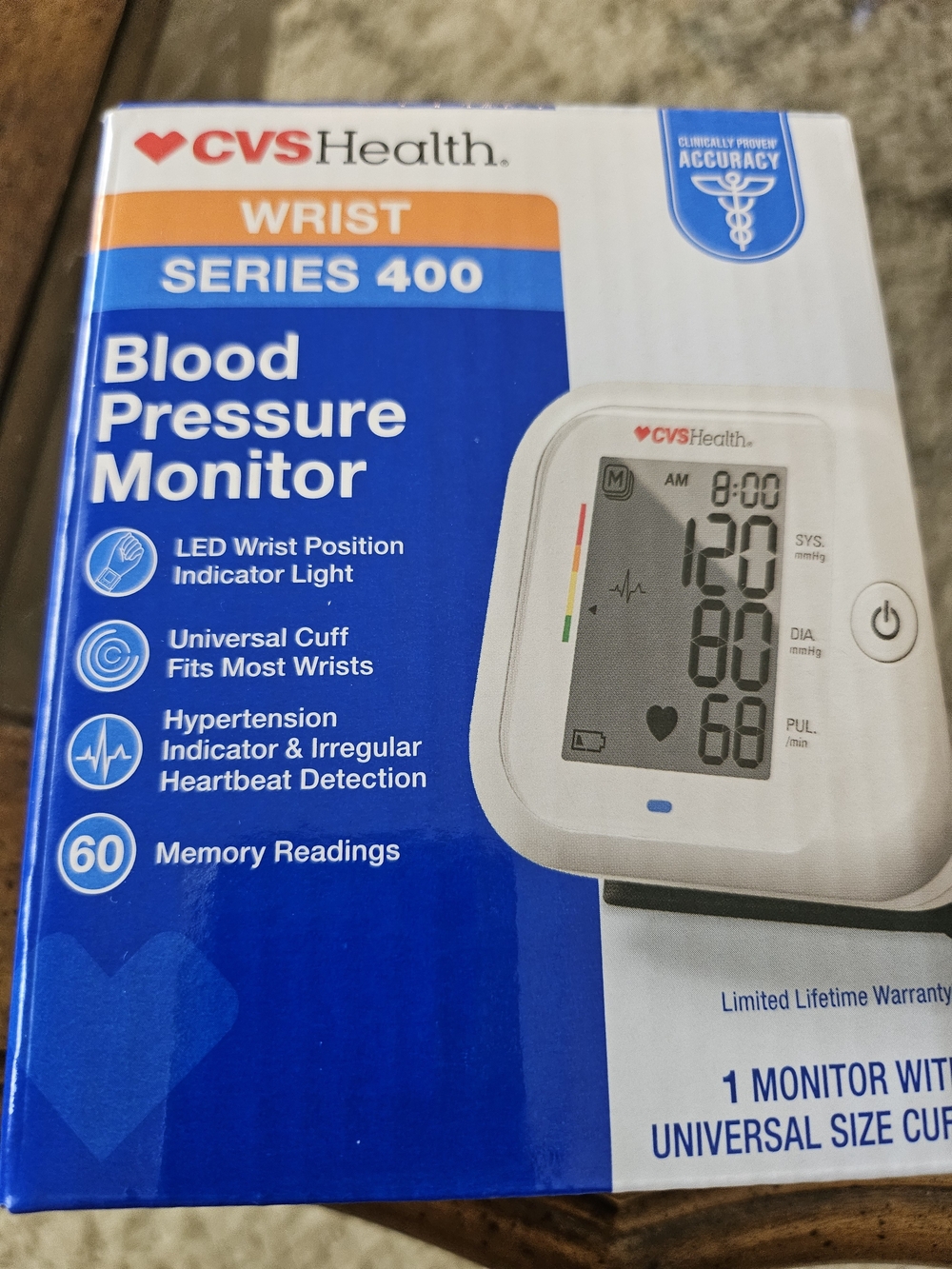 CVS Health White Wrist Blood Pressure Monitor - Accurate Home Readings